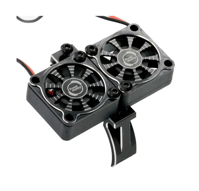 Power Hobbies 1/10 Car/Truck Aluminum Heatsink 30mm Twin Turbo Cooling Fans w...
