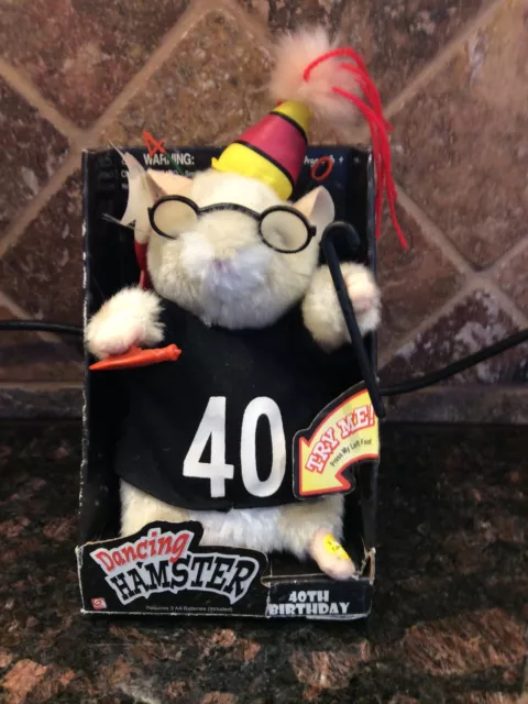 Gemmy Dancing Hamster 40th Birthday Sings & Dances NIB NEW