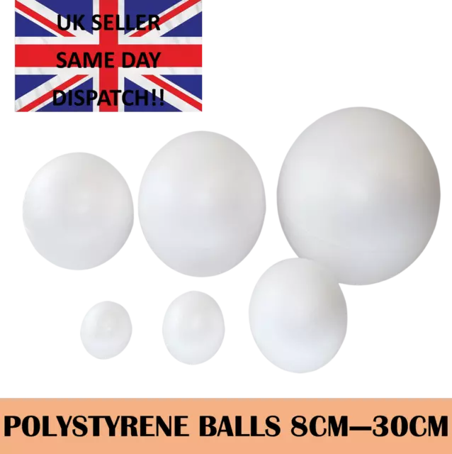 POLYSTYRENE BALLS solid - Sweet Trees Craft Baubles 8cm to 30cm Spheres UK stock