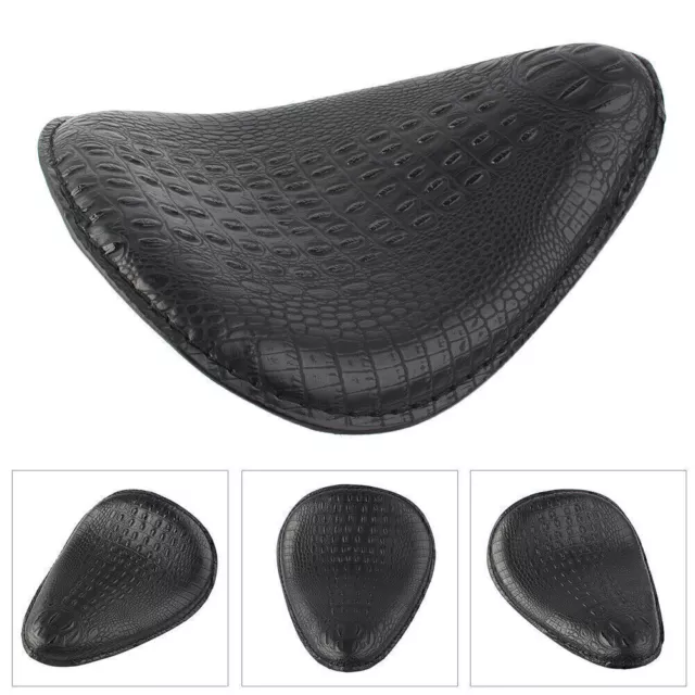 Black Universal Driver Seat Pad For Harley Honda Yamaha Kawasaki PU Leather