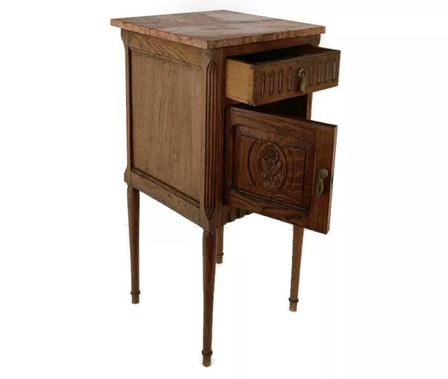 Art Deco Art Nouveau Brown  Side Cabinet Table Night stand Antique Exquisite