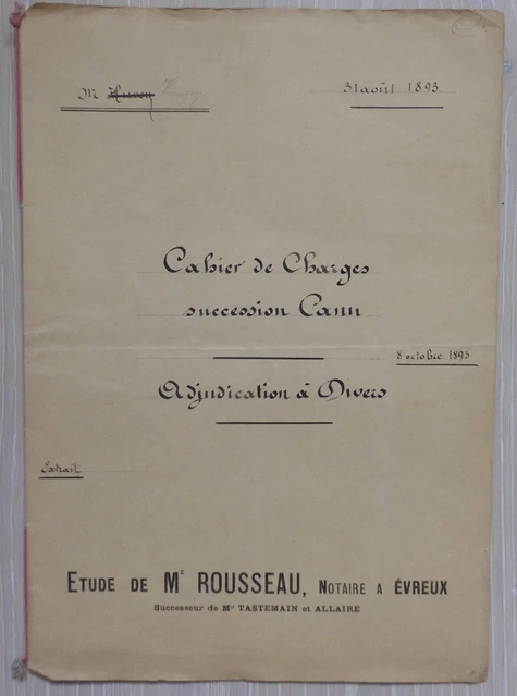Manuscritos - Louis XVIII Manuscrit Acte notarié 11 Juin 1823 très
