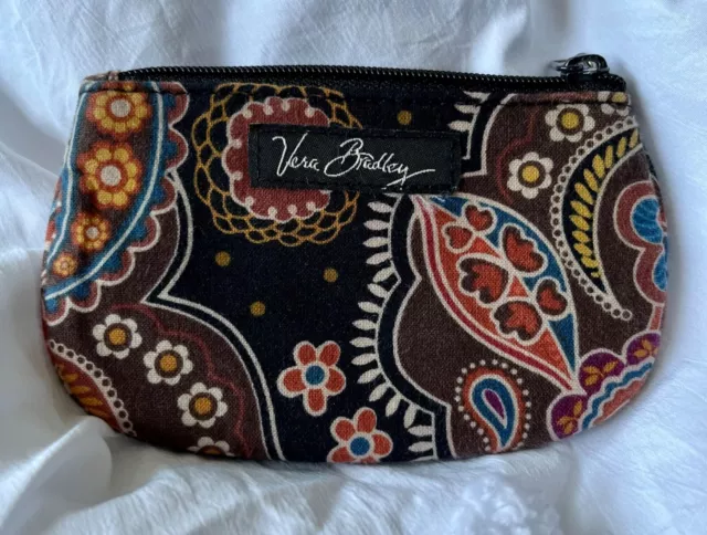 VERA BRADLEY ZIP ID KEY CHAIN coins change purse clasp credit card slot travel