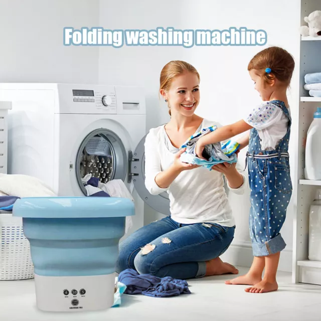 Mini Folding Washing Machine for Socks Underwear Dormitory Bucket Laundry Washer