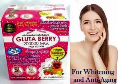 Gluta Berry 200000 MG Poudre Glutathione , Anti Âge, Antioxydant Glutaberry