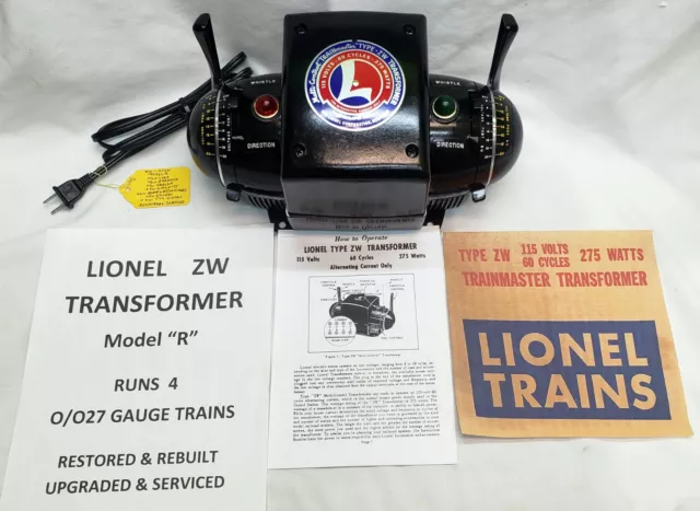 Lionel Zw Transformer - 275W - Model (R) - Restored-Upgraded-Serviced - Lot M52