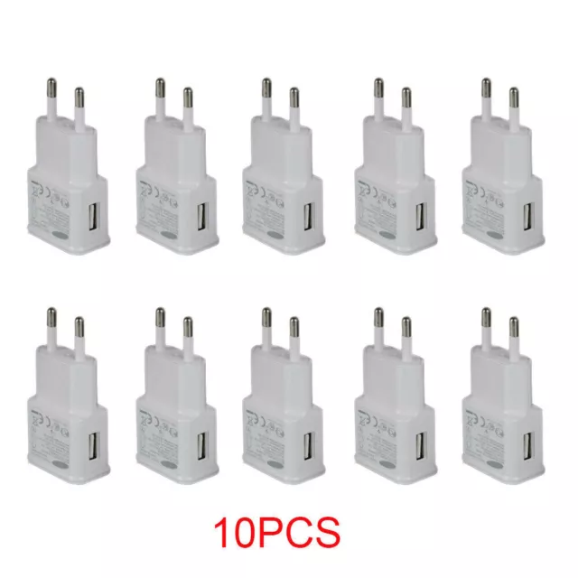 10X Wand Ladegerät USB Ladekabel Netzteil Power Adapter Stecker Weiß Für Handy