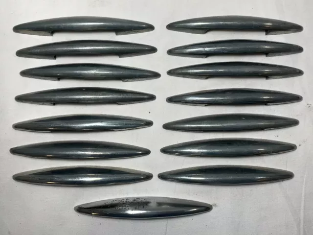 15 Vintage Mid-Century Modern Nickle Pewter Finish Dresser Drawer Pulls