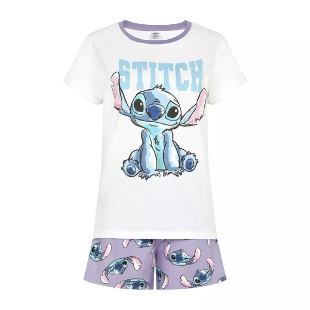 Disney Lilo and Stitch Womens Short Pyjamas, Ladies Cotton Pjs, Sizes UK 8 to 22