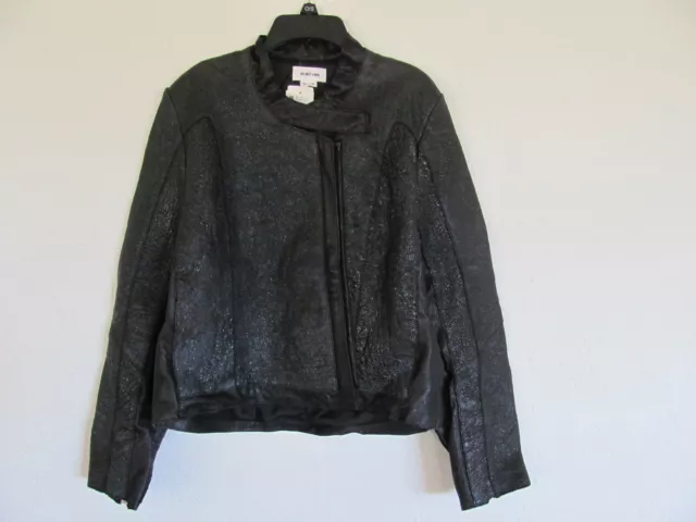 Helmut Lang Cropped Leather Moto Jacket-Black- Size M Fit a Small- NWT $1495