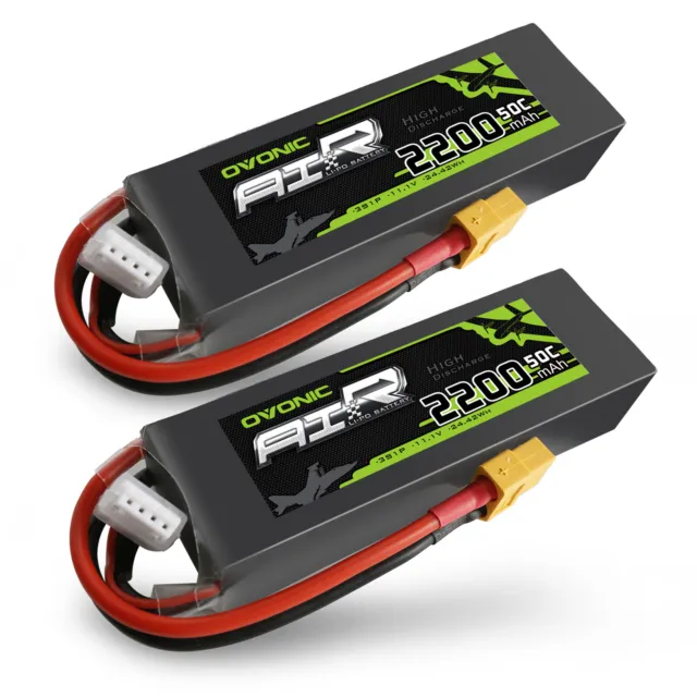 2X 50C 11.1V 2200mAh 3S Lipo Battery XT60 For RC Helicopter Drone FPV Airplane