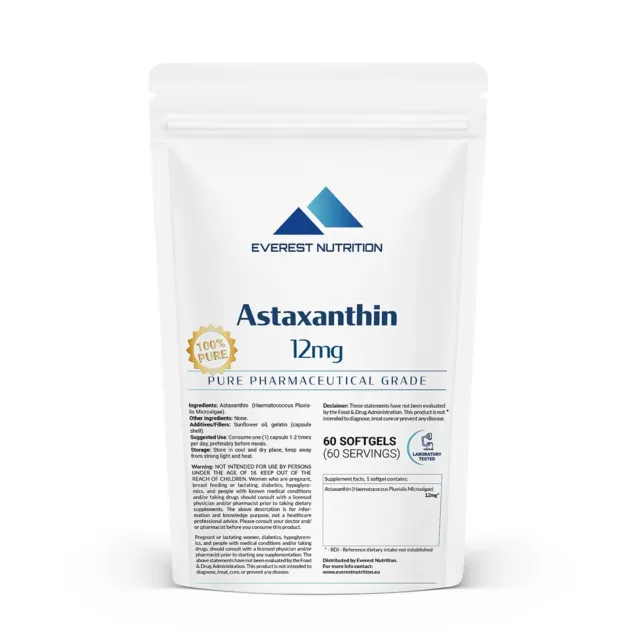 Astaxanthin 12 mg Kapseln Stärkstes Antioxidans, Anti-UV-Zellregeneration