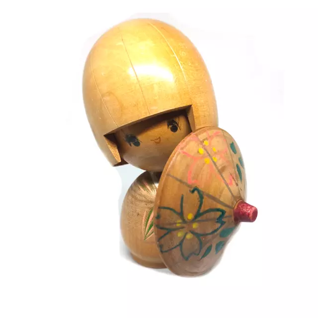Kokeshi #16 Japanese wood girl doll art sculpture carving antique vintage statue