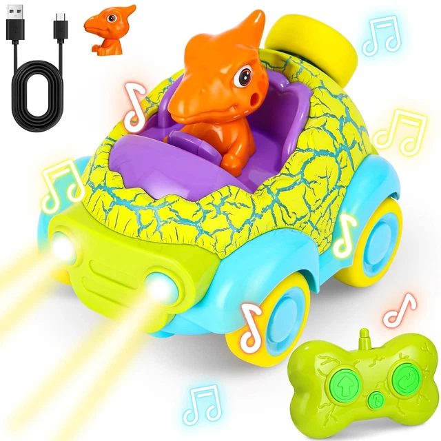 Voiture Télécommandée Dinosaure Tout-terrain - Jouet RC Enfant | Camion Dinosaure Avec Lumières, Son, Pulvérisation Eau, Télécommande 2.4 GHz
