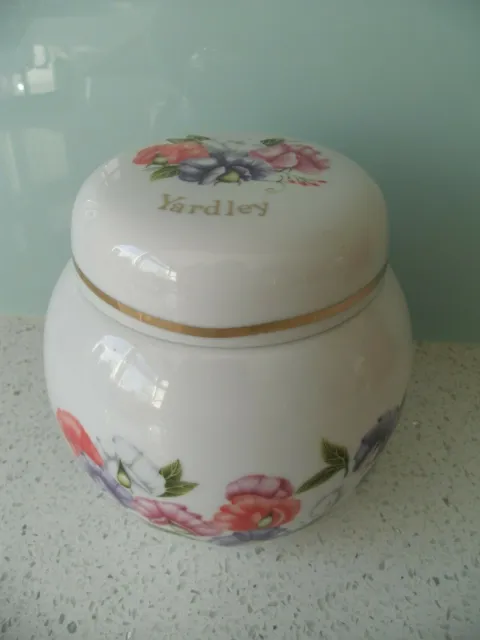 Yardley Sweet Pea Floral Ceramic Lidded Ginger Jar 14Cm Tall Good Condition