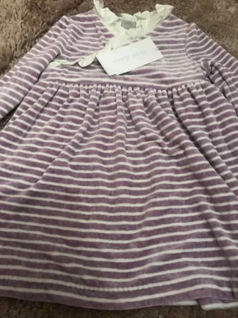 Neu Original Ralph Lauren Baby Kleid und Bloomers 2-teiliges Set Samt 9-12 Monate