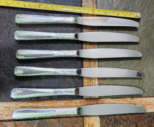 😃LOT OF 6 MID CENTURY c1950 BROOKWOOD/ BANBURY MODERN HOLLOW PLACE KNIVES