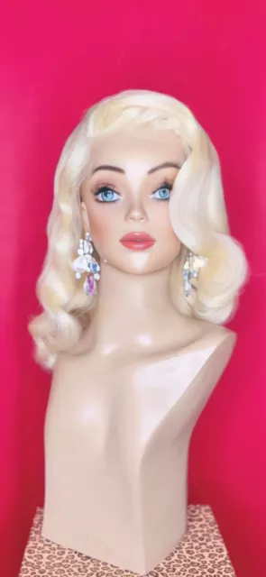 LANA TURNER WIG Lace Front Heat Resistant 1940s Wavy Custom Styled Made to Order