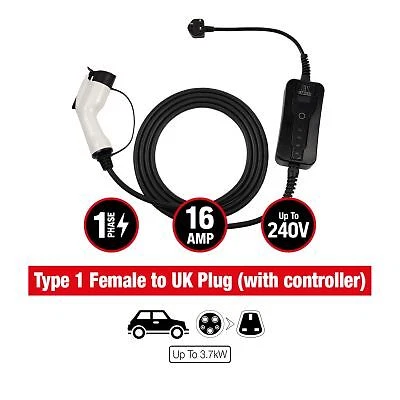 Cavo di ricarica tipo 1 spina Regno Unito adatto a MINI COUNTRYMAN COOPER F60 1.5 2017 su EV nuovo