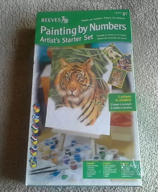 Reeves Artist Starter Paint By Number Set 3 Pictures Lab Kittens Tiger  New