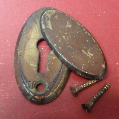 1 Antique Large Heavy Cast Brass/Bronze Keyhole Cover #1-319