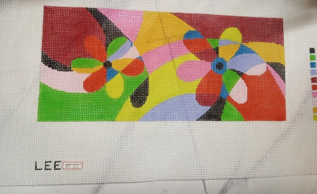 COLORIDO PATRÓN Lee Flores Silvestres Contemporáneas LIENZO PINTADO A MANO