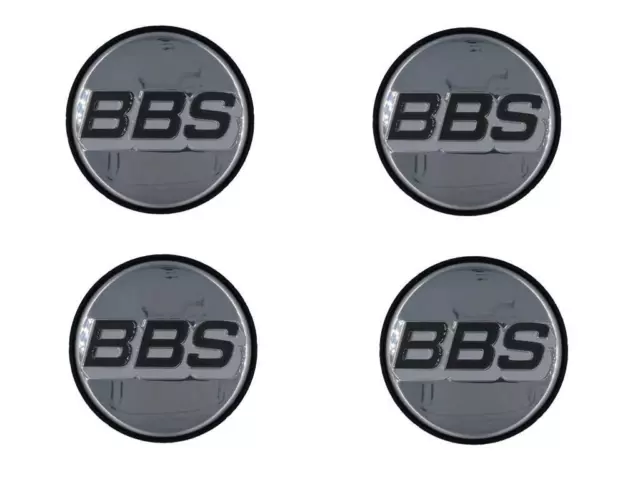 ✅ 4x BBS SX/XA/CH, CC-R Emblem Nabenkappe 56mm Chrom/Weiß 09 24 487 Original!