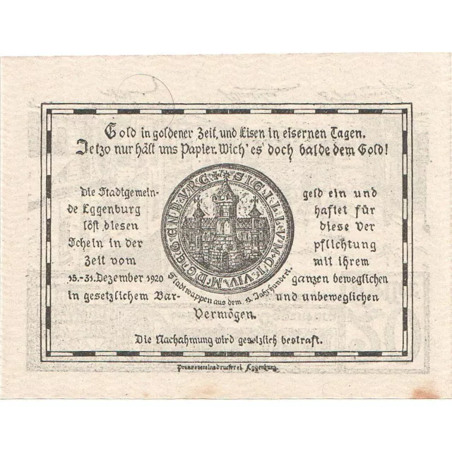[#287981] Austria, Eggenburg, 20 Heller, village, 1920, 1920-12-31, UNC, Mehl:FS