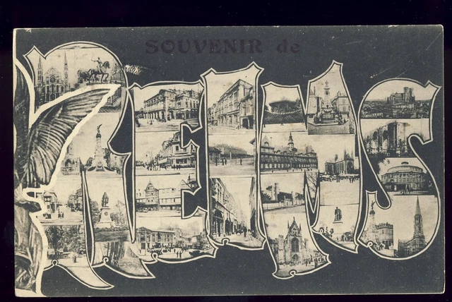 cpa vers 1900 SOUVENIR de REIMS (Marne) MULTIVUES