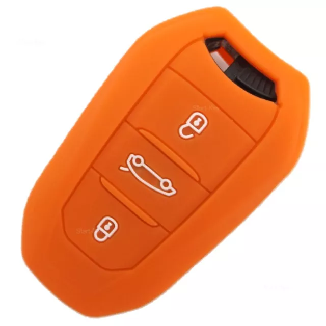 mt-key Schlüsseltasche Autoschlüssel Softcase Silikon Schutzhülle Schwarz,  für Peugeot Ranch Partner 807 1007 Citroen C4 C8 4 Tasten Schlüssel