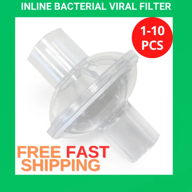 1-10 Universal Inline Bacterial Viral Filter CPAP Machines Virus Bacteria H1605