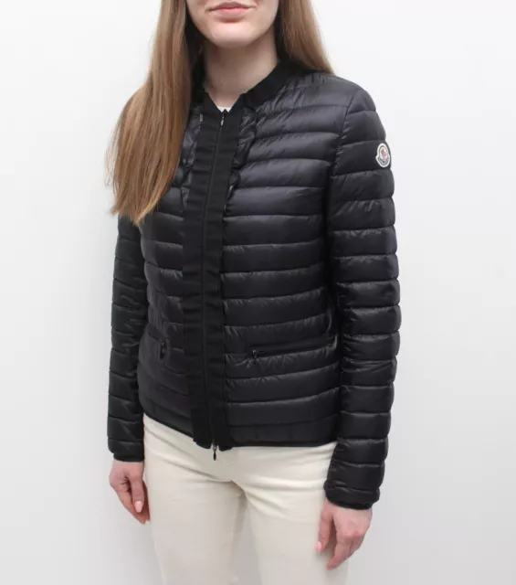 Women's MONCLER Alixe Quilted Down Puffer Jacket Full Zip Black Size 1 S