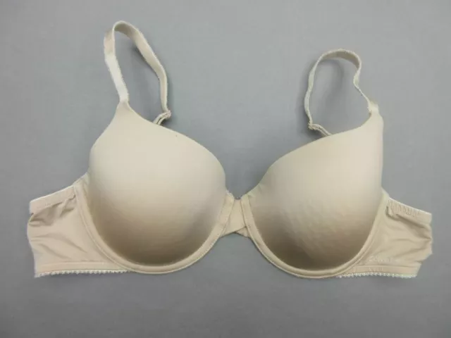 36C Calvin Klein Womens Beige Underwire Padded Back Closure Demi Bra 1N