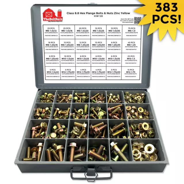 Grade 8.8 Metric Hex Flange Bolt Flange Nut Fastener Class Assortment Kit