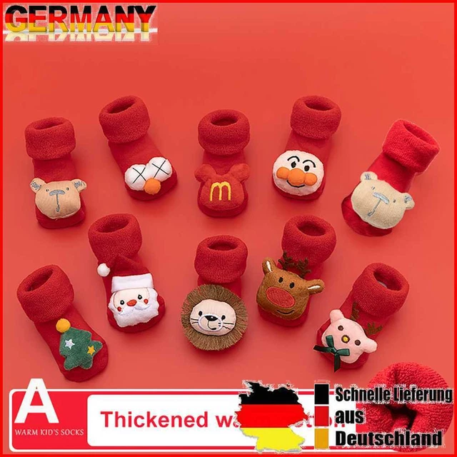 Christmas Baby Red Socks Bottom Anti-slip Floor Grip Sock for Toddler 0-36 Month