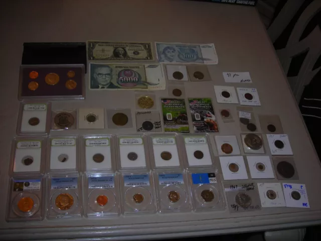41 PCGS slabbed coin lot unc,gem bu,silver,Commemorative,IKE DOLLAR,ROMAN