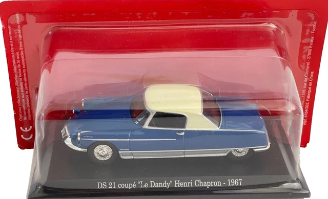 Miniature Norev 1/43 - Citroën DS 21 Coupé Chapron Le Dandy Bleu Toit Beige