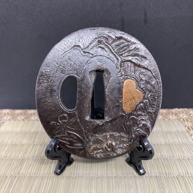 Antique TSUBA Katana Japanese Samurai Sword Guard Parts Koshirae #841