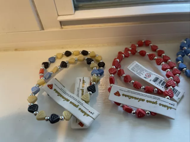 Superman Trrtlz Friendship Bracelets Set of 10 Blue Yellow Black Red & Multicolo