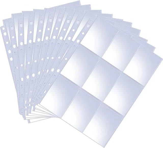 360 Raccoglitore Per Carte Bifacciale Con 15 Pagine Trasparenti - Buste Portacarte Con 11 Fori Per Album, Francobolli, Carte Da Gioco E Foto - 5