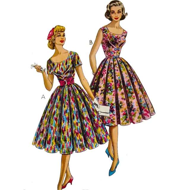 Vintage 1950s Pattern –Swing Rockabilly Dress - Bust=38” (96.5cm)