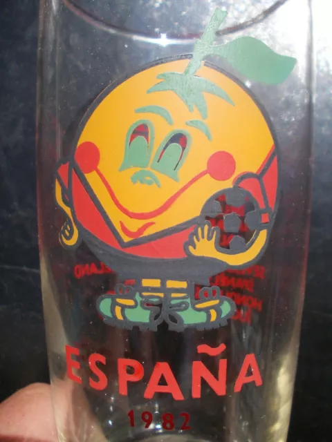 ESPANA 1982 Mundial football Espagne foot Naranjito verre Mondial FIFA orange