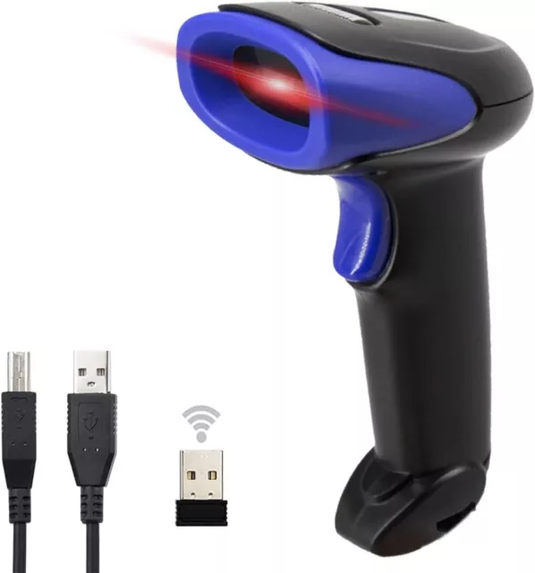 LENVII Lettore Codici a Barre Wireless | 2D QR 1D Barcode Scanner | 2.4G wireles