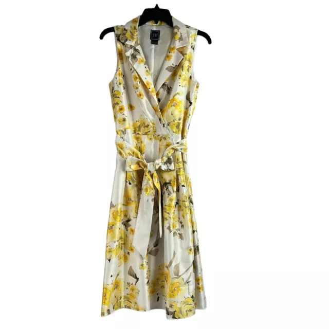 JH Jessica Howard Womens Wrap Midi Floral Dress Fit & Flare 8