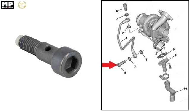 Jeu 4 Joints Et Vis Banjos Turbo 1.4/1.6/2.0 HDi TDCi - Réf 3M5Q9P431AA 0157.08 - Cuivre