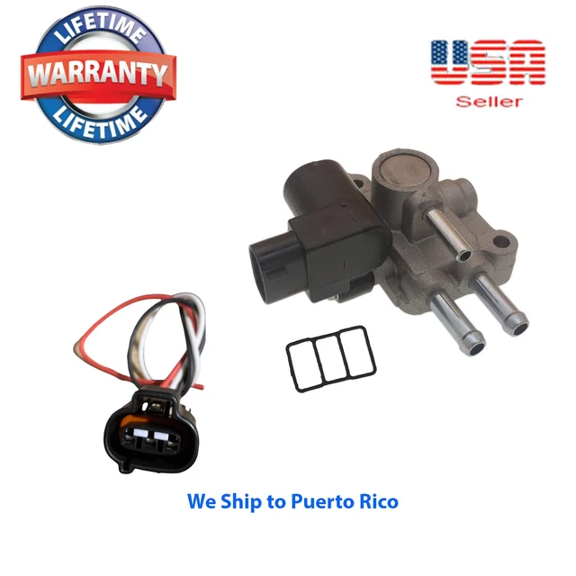 IDLE AIR CONTROL Valve + CONNECTOR+ Gasket 3Port fit 9802 Honda Accord