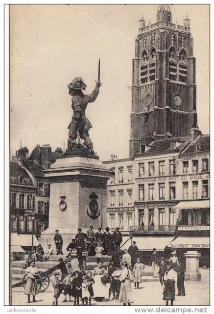 59 DUNKERQUE - la statue de Jean bart et le beffroi