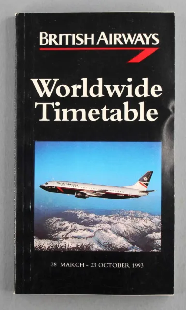 British Airways Worldwide Airline Timetable Summer 1993 Dc-10 Concorde Seat Maps