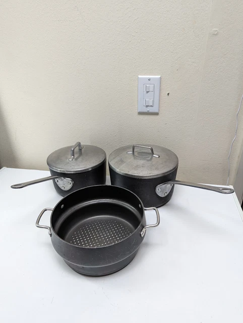 Magnalite GHC Aluminum Professional 2 +3 Qt Sauce Pot Pan with Steamer & Lids