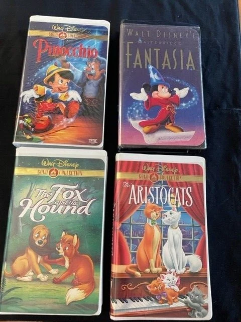 Walt Disney's "Gold Collection" (Set of 4) VHS: Pinocchio, The Fox & the Hound..